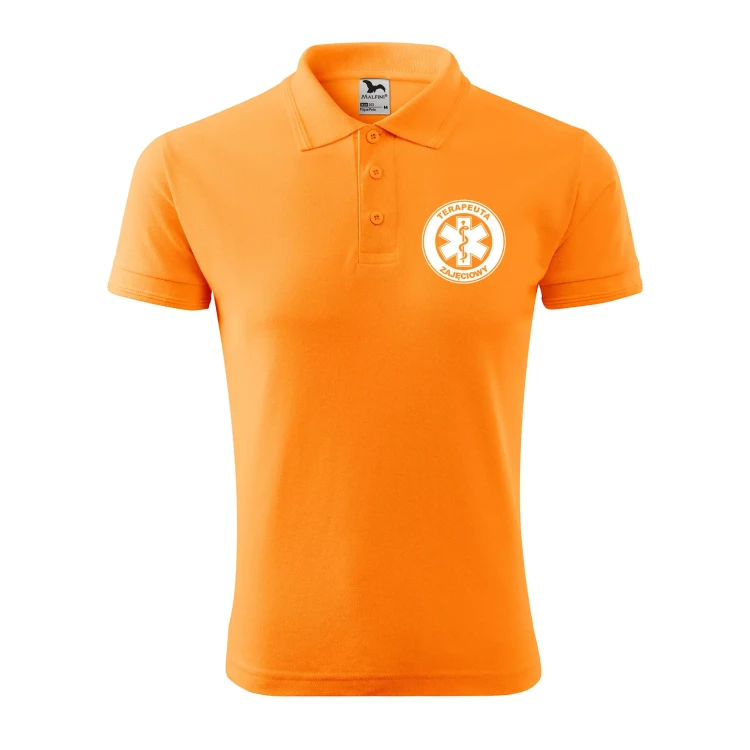 Koszulka polo męska z logo na sercu i plecach z nadrukiem TERAPEUTA ZAJĘCIOWY 200g Pique Polo 203 koszulka polo WSZYSTKIE KOLORY (11).webp