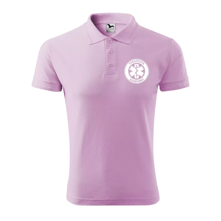 Koszulka polo męska z logo na sercu i plecach z nadrukiem TERAPEUTA ZAJĘCIOWY 200g Pique Polo 203 koszulka polo WSZYSTKIE KOLORY (34).webp