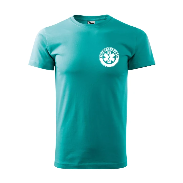 Koszulka z krótkim rękawem z logo na sercu i plecach męska z nadrukiem FIZJOTERAPEUTA 160g BASIC 129 koszulka krótki rękaw WSZYSTKIE KOLORY (10).webp