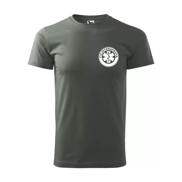 Koszulka z krótkim rękawem z logo na sercu i plecach męska z nadrukiem FIZJOTERAPEUTA 160g BASIC 129 koszulka krótki rękaw WSZYSTKIE KOLORY (36).webp