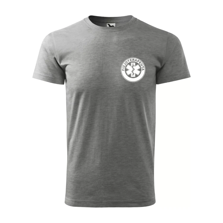 Koszulka z krótkim rękawem z logo na sercu i plecach męska z nadrukiem FIZJOTERAPEUTA 160g BASIC 129 koszulka krótki rękaw WSZYSTKIE KOLORY (37).webp