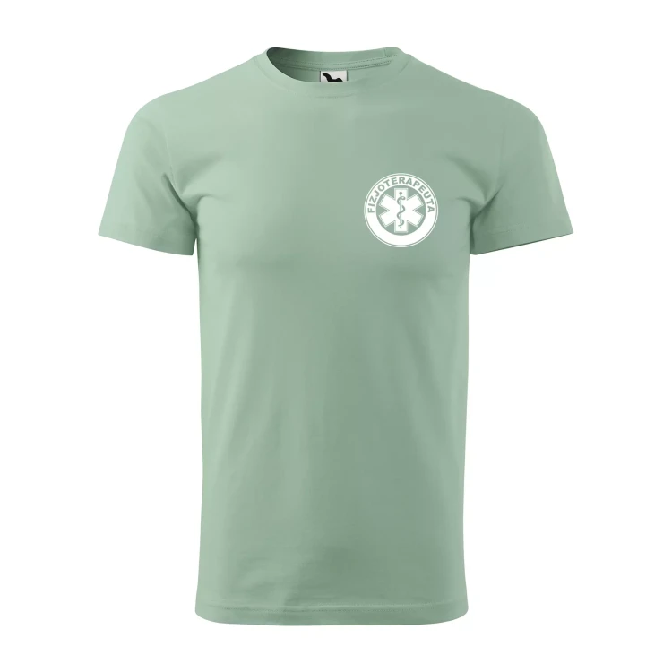 Koszulka z krótkim rękawem z logo na sercu i plecach męska z nadrukiem FIZJOTERAPEUTA 160g BASIC 129 koszulka krótki rękaw WSZYSTKIE KOLORY (5).webp