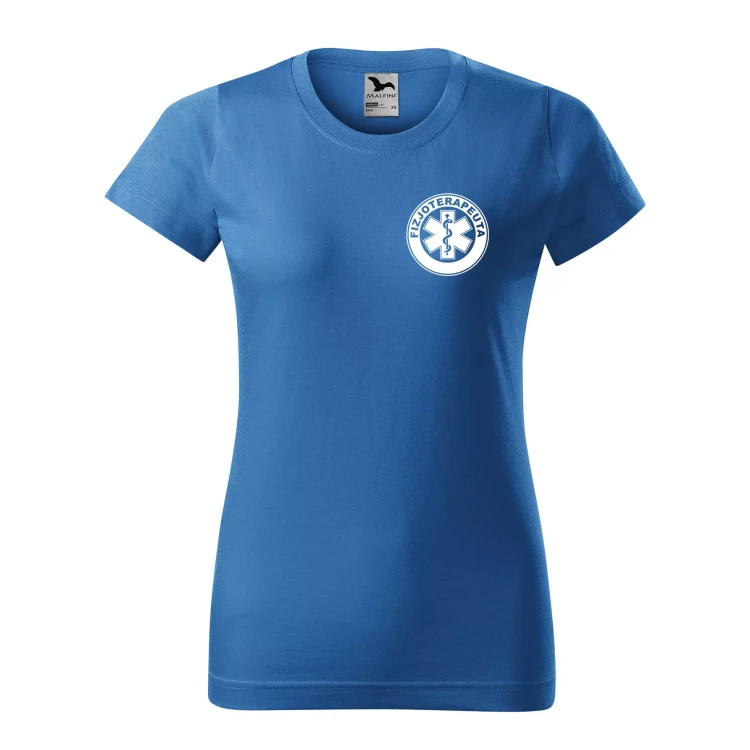 Koszulka damska BASIC 134 medyczna z krótkim rękawem z logo na sercu i plecach z nadrukiem FIZJOTERAPEUTA logo 160 gm² koszulka krótki rękaw WSZYSTKIE KOLO (17).webp