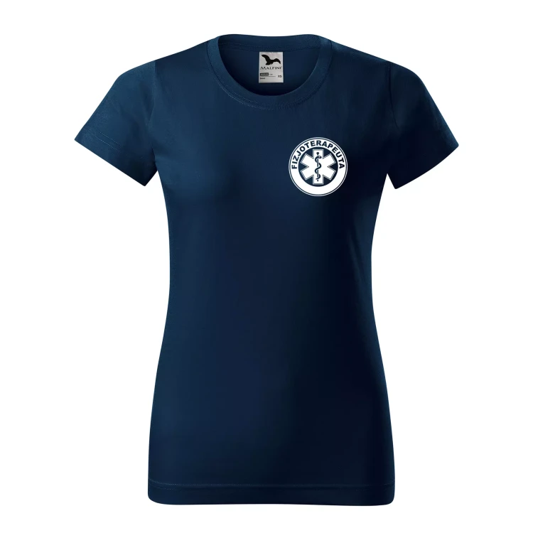 Koszulka damska BASIC 134 medyczna z krótkim rękawem z logo na sercu i plecach z nadrukiem FIZJOTERAPEUTA logo 160 gm² koszulka krótki rękaw WSZYSTKIE KOLO (23).webp