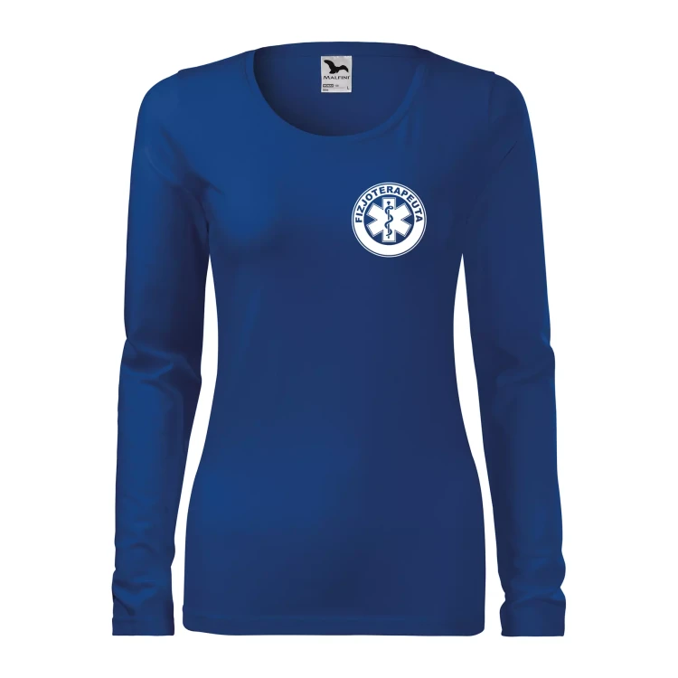 Koszulka damska z długim rękawem Slim 139 z logo własnym nadrukiem FIZJOTERAPEUTA na sercu i plecach odzież reklamowa 180 gm² WSZYSTKIE KOLORY  (3).webp