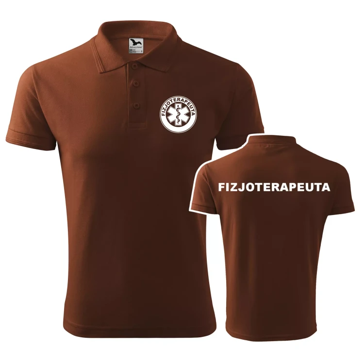 Koszulka polo męska z logo na sercu i plecach z nadrukiem FIZJOTERAPEUTA 200g Pique Polo 203 koszulka polo WSZYSTKIE KOLORY (1).webp