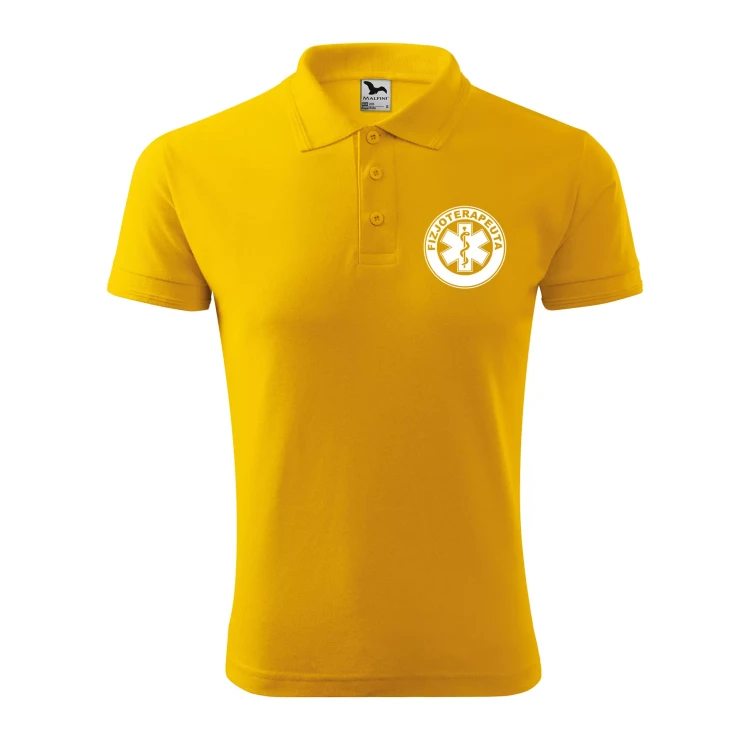 Koszulka polo męska z logo na sercu i plecach z nadrukiem FIZJOTERAPEUTA 200g Pique Polo 203 koszulka polo WSZYSTKIE KOLORY (3).webp