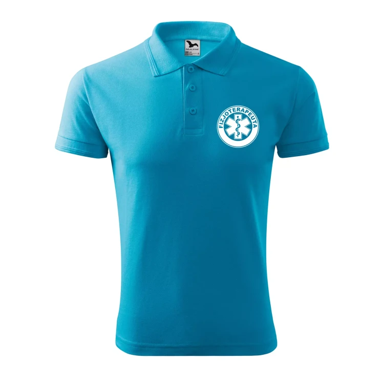Koszulka polo męska z logo na sercu i plecach z nadrukiem FIZJOTERAPEUTA 200g Pique Polo 203 koszulka polo WSZYSTKIE KOLORY (6).webp