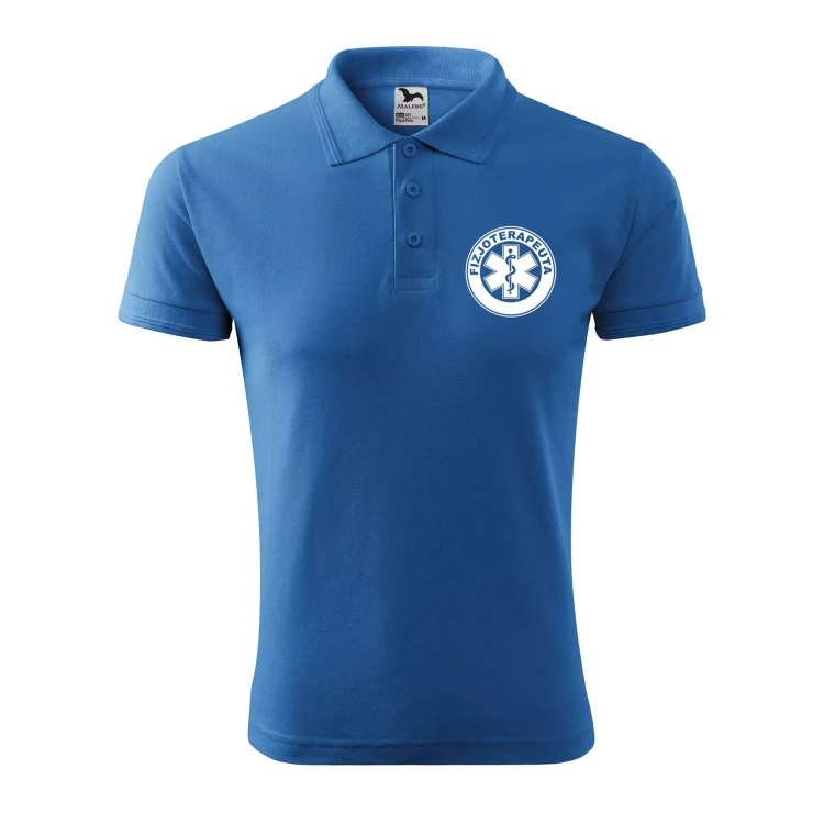 Koszulka polo męska z logo na sercu i plecach z nadrukiem FIZJOTERAPEUTA 200g Pique Polo 203 koszulka polo WSZYSTKIE KOLORY (12).webp