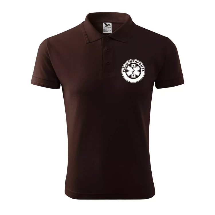 Koszulka polo męska z logo na sercu i plecach z nadrukiem FIZJOTERAPEUTA 200g Pique Polo 203 koszulka polo WSZYSTKIE KOLORY (14).webp