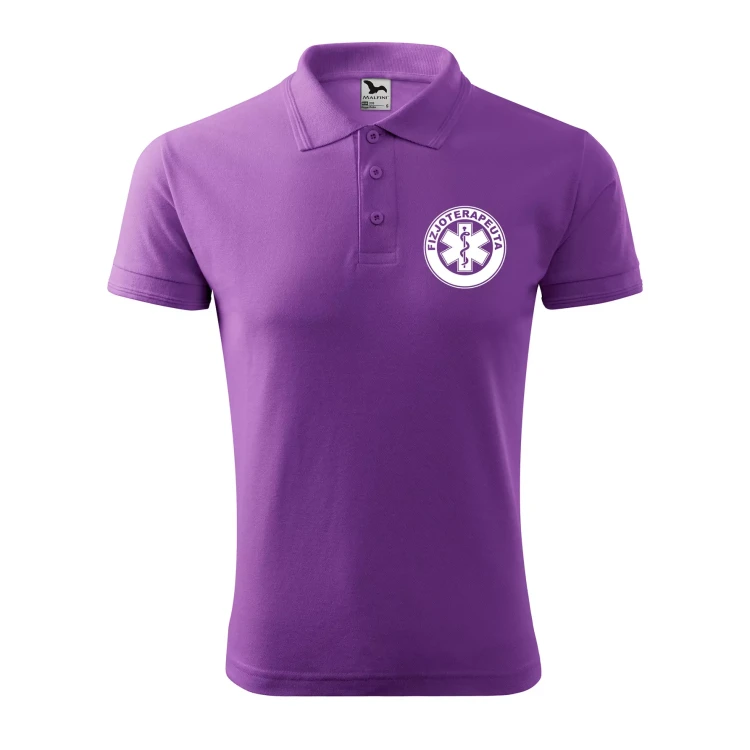 Koszulka polo męska z logo na sercu i plecach z nadrukiem FIZJOTERAPEUTA 200g Pique Polo 203 koszulka polo WSZYSTKIE KOLORY (19).webp
