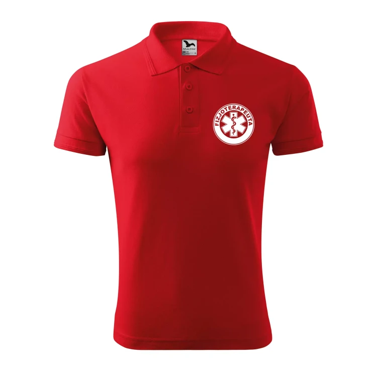 Koszulka polo męska z logo na sercu i plecach z nadrukiem FIZJOTERAPEUTA 200g Pique Polo 203 koszulka polo WSZYSTKIE KOLORY (21).webp