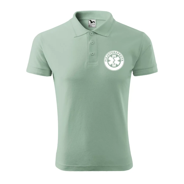 Koszulka polo męska z logo na sercu i plecach z nadrukiem FIZJOTERAPEUTA 200g Pique Polo 203 koszulka polo WSZYSTKIE KOLORY (35).webp