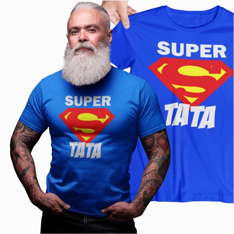 Koszulka dla taty na prezent urodziny Dzień Ojca z napisem SUPER TATA LOGO SUPERMENA (Copy).jpg