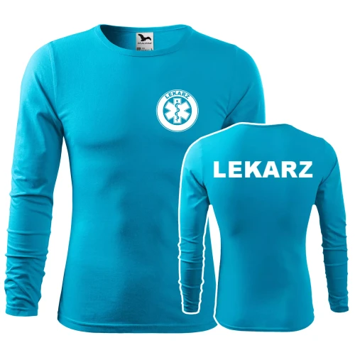 Koszulka męska z długim rękawem Fit-T LS 119 160gm² z nadrukiem LEKARZ na sercu i plecach WSZYSTKIE KOLORY (1).webp