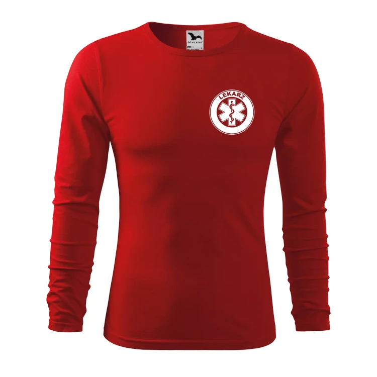 Koszulka męska z długim rękawem Fit-T LS 119 160gm² z nadrukiem LEKARZ na sercu i plecach WSZYSTKIE KOLORY (3).webp