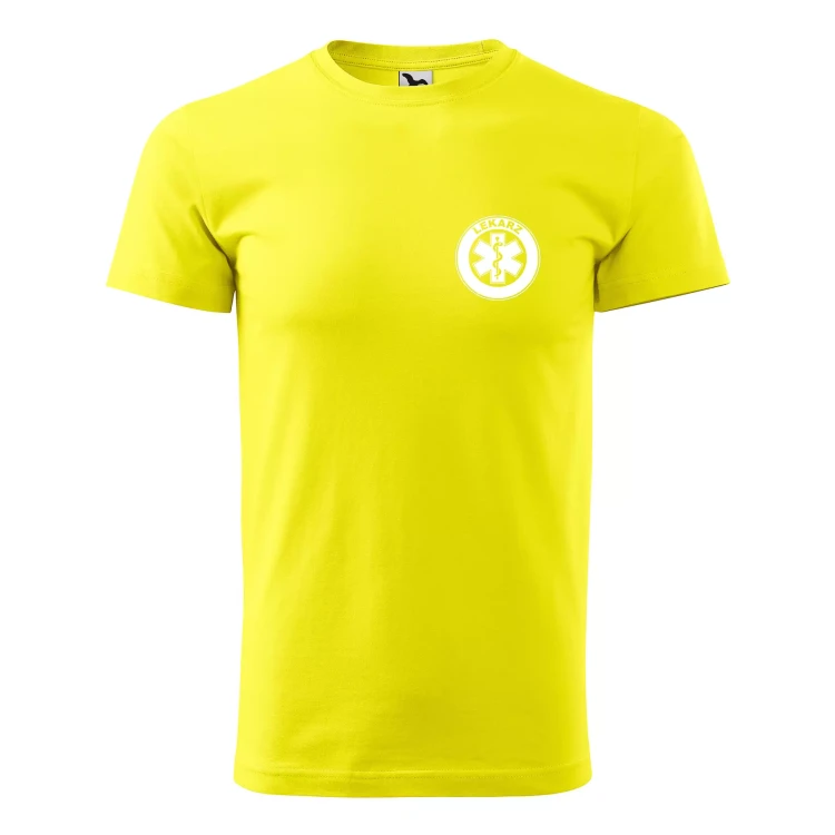 Koszulka z krótkim rękawem z logo na sercu i plecach męska z nadrukiem LEKARZ 160g BASIC 129 koszulka krótki rękaw WSZYSTKIE KOLORY (28).webp