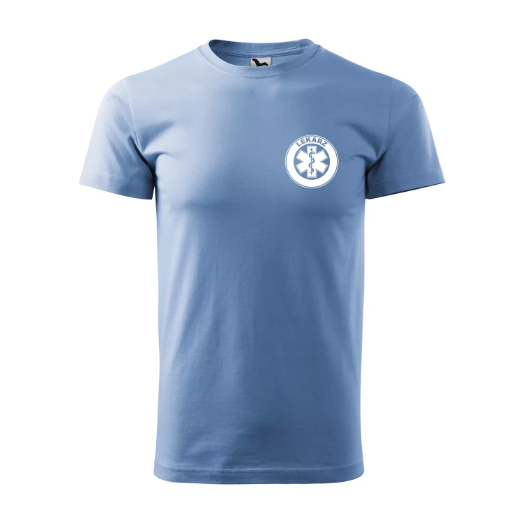 Koszulka z krótkim rękawem z logo na sercu i plecach męska z nadrukiem LEKARZ 160g BASIC 129 koszulka krótki rękaw WSZYSTKIE KOLORY (34).webp