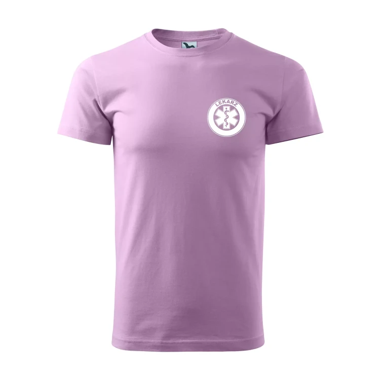 Koszulka z krótkim rękawem z logo na sercu i plecach męska z nadrukiem LEKARZ 160g BASIC 129 koszulka krótki rękaw WSZYSTKIE KOLORY (37).webp