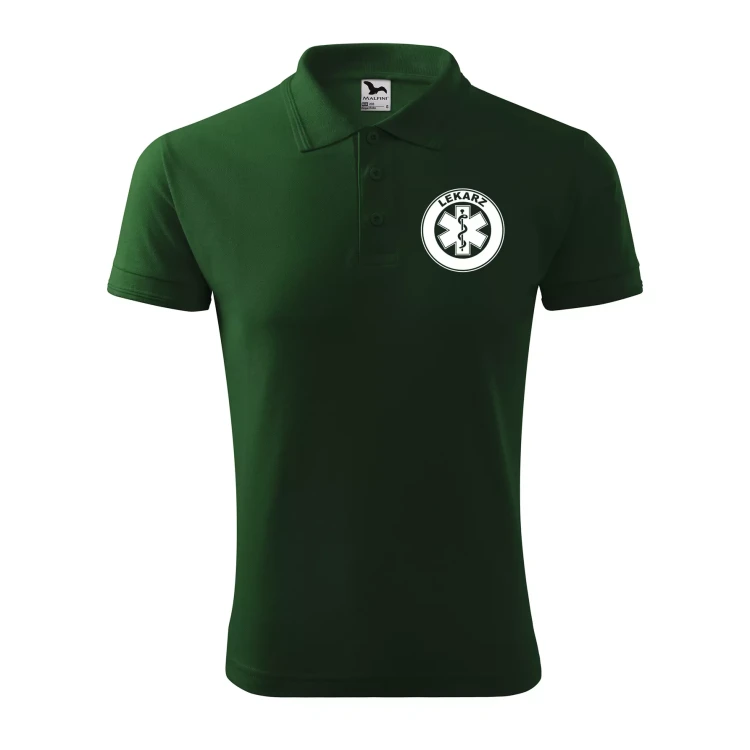 Koszulka polo męska z logo na sercu i plecach z nadrukiem LEKARZ 200g Pique Polo 203 koszulka polo WSZYSTKIE KOLORY (5).webp
