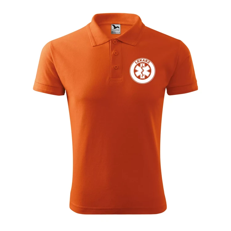 Koszulka polo męska z logo na sercu i plecach z nadrukiem LEKARZ 200g Pique Polo 203 koszulka polo WSZYSTKIE KOLORY (7).webp