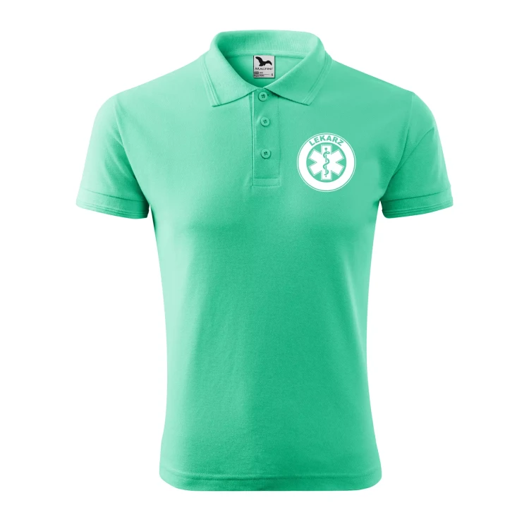 Koszulka polo męska z logo na sercu i plecach z nadrukiem LEKARZ 200g Pique Polo 203 koszulka polo WSZYSTKIE KOLORY (10).webp