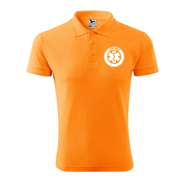 Koszulka polo męska z logo na sercu i plecach z nadrukiem LEKARZ 200g Pique Polo 203 koszulka polo WSZYSTKIE KOLORY (11).webp