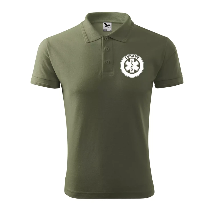 Koszulka polo męska z logo na sercu i plecach z nadrukiem LEKARZ 200g Pique Polo 203 koszulka polo WSZYSTKIE KOLORY (13).webp