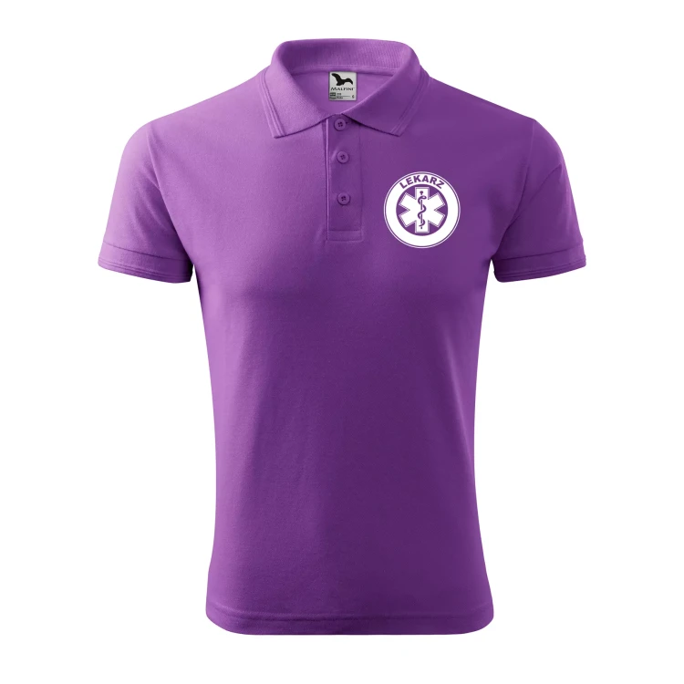 Koszulka polo męska z logo na sercu i plecach z nadrukiem LEKARZ 200g Pique Polo 203 koszulka polo WSZYSTKIE KOLORY (19).webp