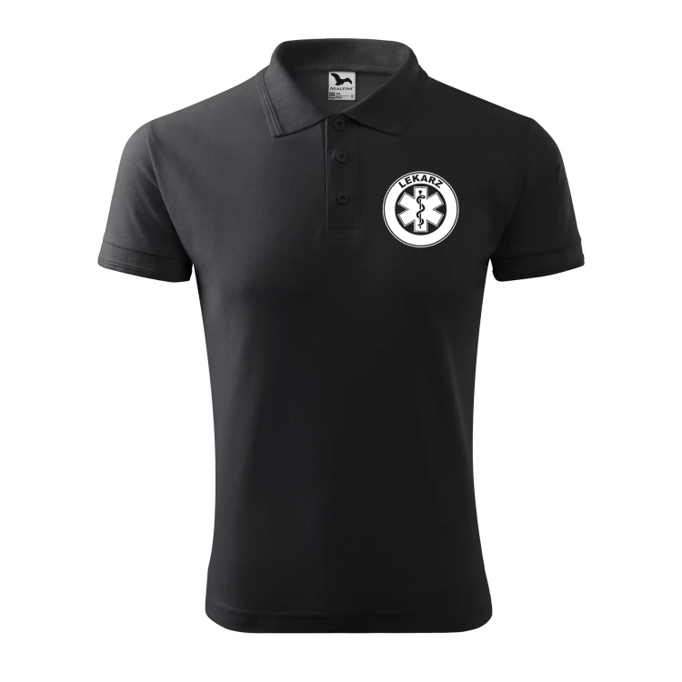 Koszulka polo męska z logo na sercu i plecach z nadrukiem LEKARZ 200g Pique Polo 203 koszulka polo WSZYSTKIE KOLORY (20).webp