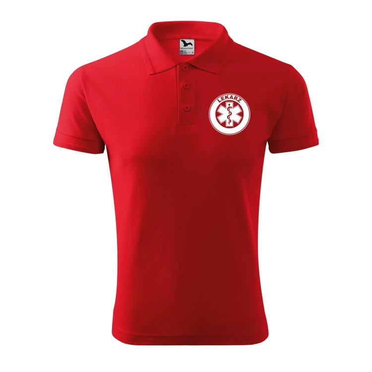 Koszulka polo męska z logo na sercu i plecach z nadrukiem LEKARZ 200g Pique Polo 203 koszulka polo WSZYSTKIE KOLORY (21).webp