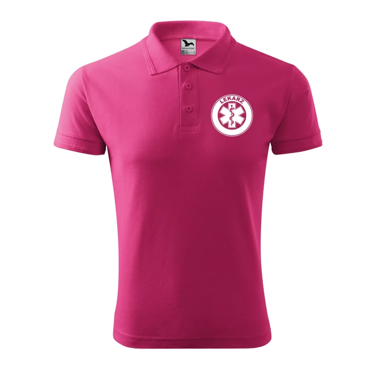 Koszulka polo męska z logo na sercu i plecach z nadrukiem LEKARZ 200g Pique Polo 203 koszulka polo WSZYSTKIE KOLORY (22).webp