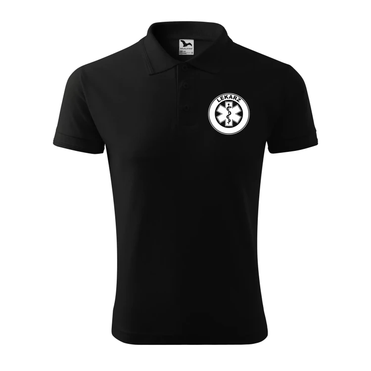 Koszulka polo męska z logo na sercu i plecach z nadrukiem LEKARZ 200g Pique Polo 203 koszulka polo WSZYSTKIE KOLORY (24).webp