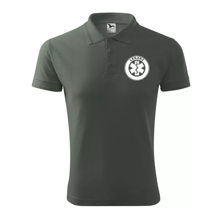 Koszulka polo męska z logo na sercu i plecach z nadrukiem LEKARZ 200g Pique Polo 203 koszulka polo WSZYSTKIE KOLORY (27).webp