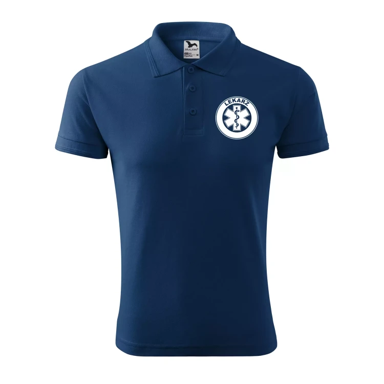 Koszulka polo męska z logo na sercu i plecach z nadrukiem LEKARZ 200g Pique Polo 203 koszulka polo WSZYSTKIE KOLORY (29).webp