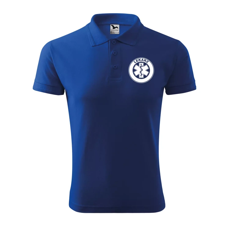 Koszulka polo męska z logo na sercu i plecach z nadrukiem LEKARZ 200g Pique Polo 203 koszulka polo WSZYSTKIE KOLORY (30).webp