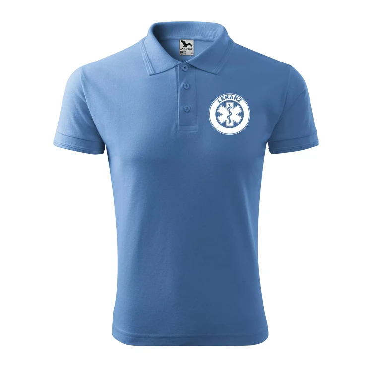 Koszulka polo męska z logo na sercu i plecach z nadrukiem LEKARZ 200g Pique Polo 203 koszulka polo WSZYSTKIE KOLORY (31).webp