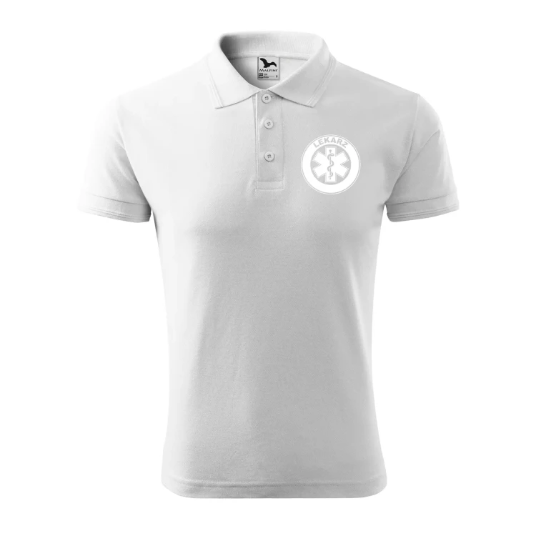 Koszulka polo męska z logo na sercu i plecach z nadrukiem LEKARZ 200g Pique Polo 203 koszulka polo WSZYSTKIE KOLORY (32).webp