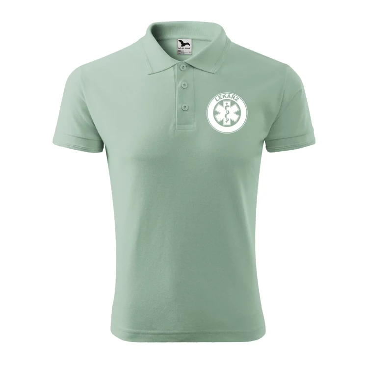 Koszulka polo męska z logo na sercu i plecach z nadrukiem LEKARZ 200g Pique Polo 203 koszulka polo WSZYSTKIE KOLORY (35).webp