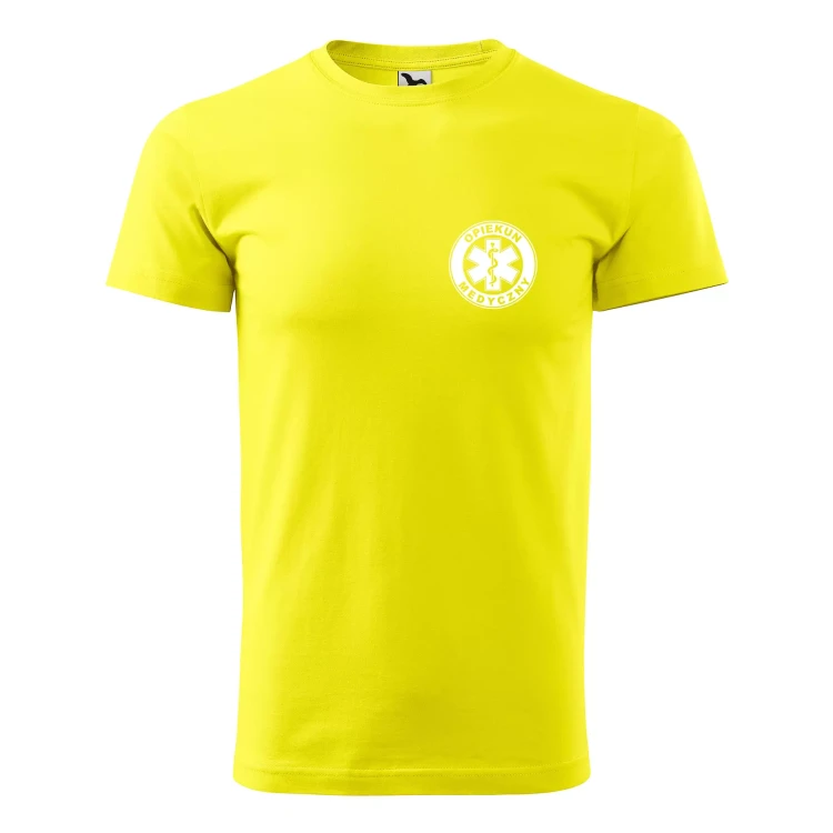 Koszulka z krótkim rękawem z logo na sercu i plecach męska z nadrukiem OPIEKUN MEDYCZNYN 160g BASIC 129 koszulka krótki rękaw WSZYSTKIE KOLORY (28).webp