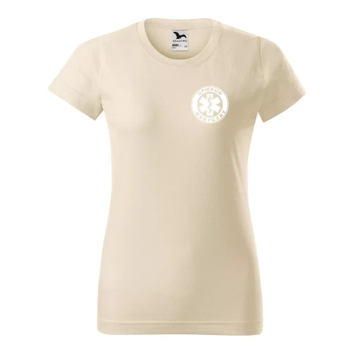 Koszulka damska BASIC 134 medyczna z krótkim rękawem z logo na sercu i plecach z nadrukiem OPIEKUN MEDYCZNY logo 160 gm² koszulka krótki rękaw WSZYSTKIE  (28).webp