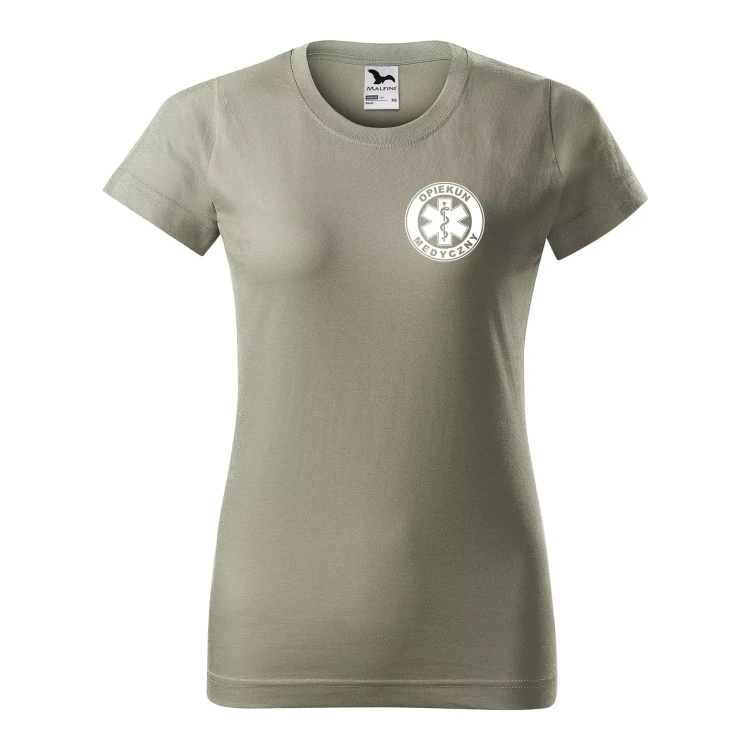 Koszulka damska BASIC 134 medyczna z krótkim rękawem z logo na sercu i plecach z nadrukiem OPIEKUN MEDYCZNY logo 160 gm² koszulka krótki rękaw WSZYSTKIE  (6).webp