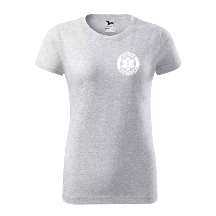 Koszulka damska BASIC 134 medyczna z krótkim rękawem z logo na sercu i plecach z nadrukiem OPIEKUN MEDYCZNY logo 160 gm² koszulka krótki rękaw WSZYSTKIE  (7).webp