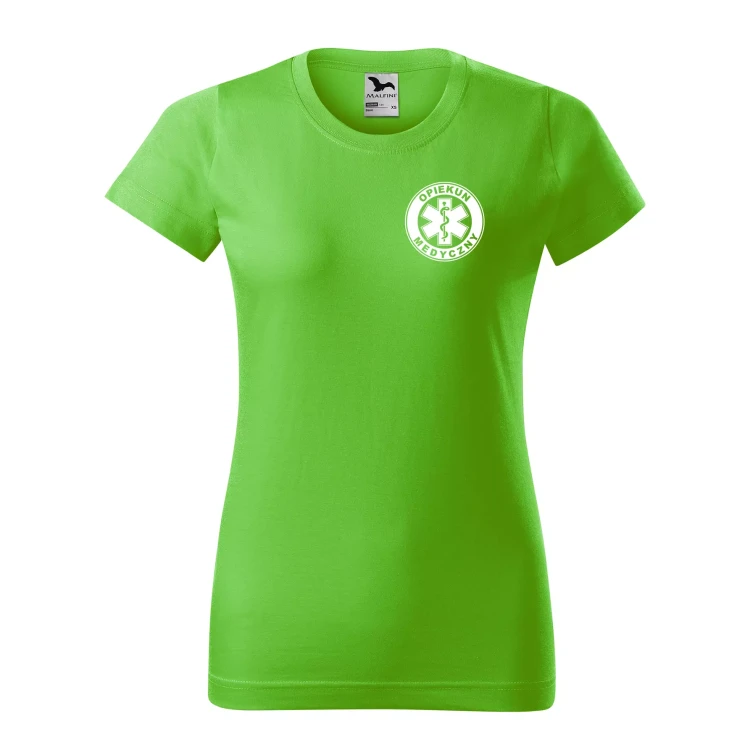 Koszulka damska BASIC 134 medyczna z krótkim rękawem z logo na sercu i plecach z nadrukiem OPIEKUN MEDYCZNY logo 160 gm² koszulka krótki rękaw WSZYSTKIE  (8).webp