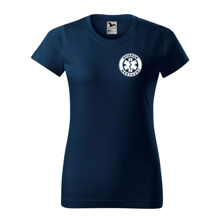 Koszulka damska BASIC 134 medyczna z krótkim rękawem z logo na sercu i plecach z nadrukiem OPIEKUN MEDYCZNY logo 160 gm² koszulka krótki rękaw WSZYSTKIE  (9).webp