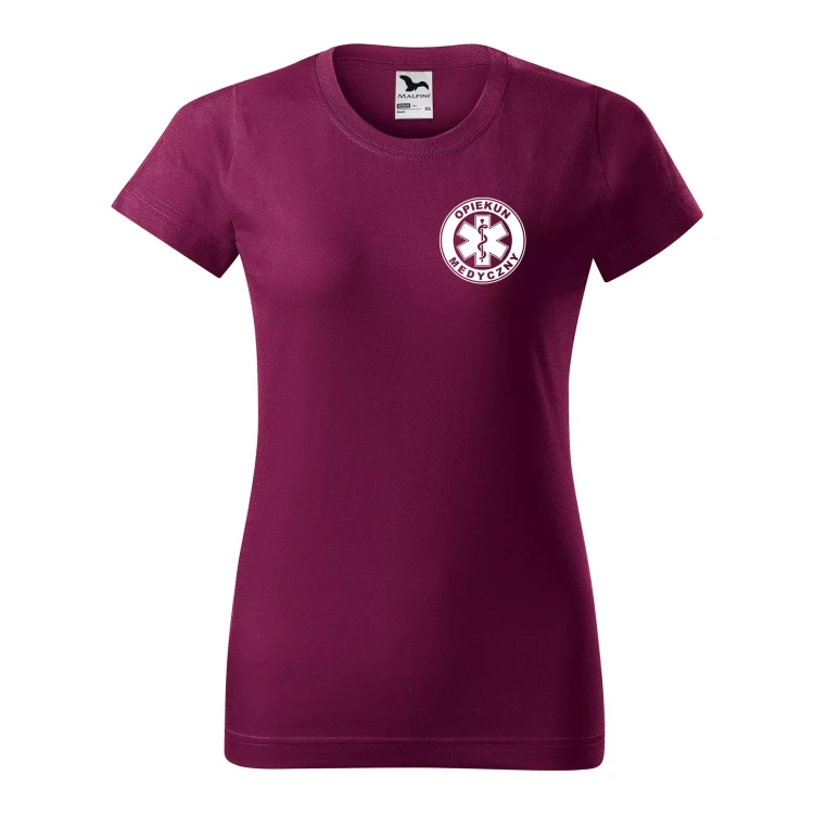 Koszulka damska BASIC 134 medyczna z krótkim rękawem z logo na sercu i plecach z nadrukiem OPIEKUN MEDYCZNY logo 160 gm² koszulka krótki rękaw WSZYSTKIE  (10).webp