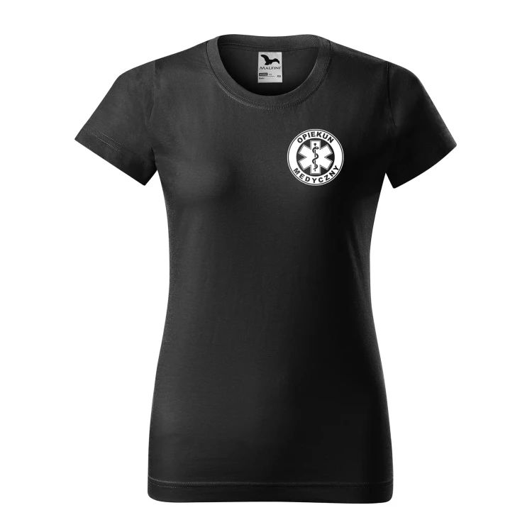 Koszulka damska BASIC 134 medyczna z krótkim rękawem z logo na sercu i plecach z nadrukiem OPIEKUN MEDYCZNY logo 160 gm² koszulka krótki rękaw WSZYSTKIE  (13).webp