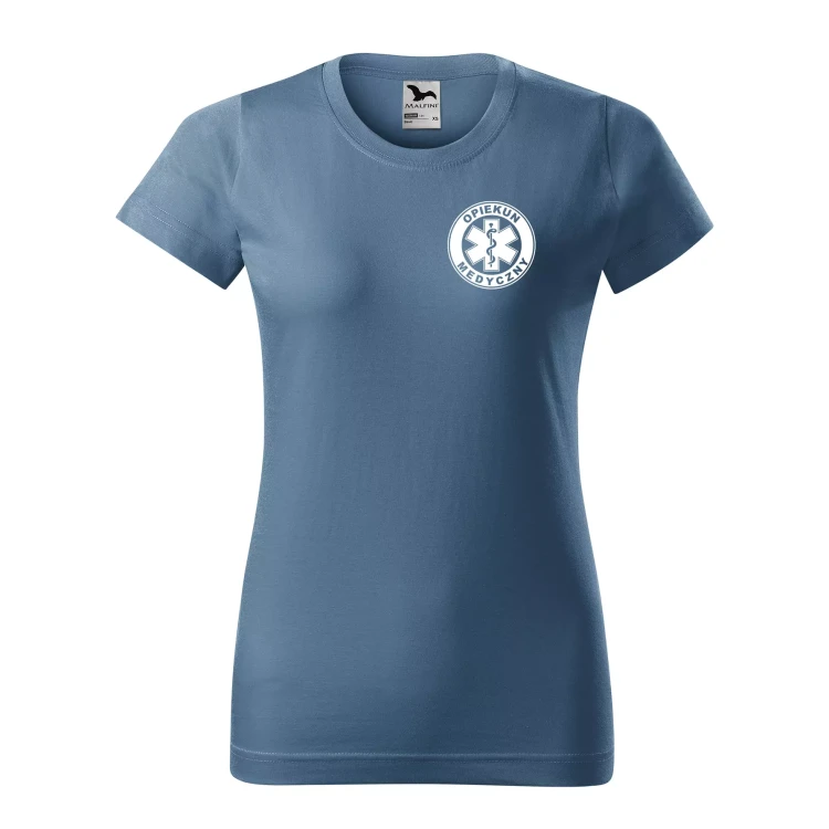 Koszulka damska BASIC 134 medyczna z krótkim rękawem z logo na sercu i plecach z nadrukiem OPIEKUN MEDYCZNY logo 160 gm² koszulka krótki rękaw WSZYSTKIE  (14).webp