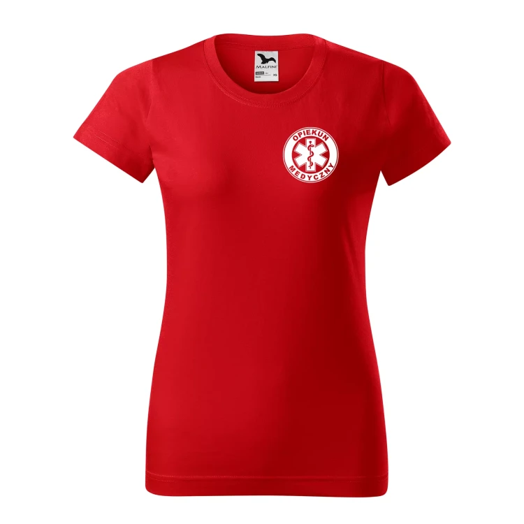 Koszulka damska BASIC 134 medyczna z krótkim rękawem z logo na sercu i plecach z nadrukiem OPIEKUN MEDYCZNY logo 160 gm² koszulka krótki rękaw WSZYSTKIE  (15).webp