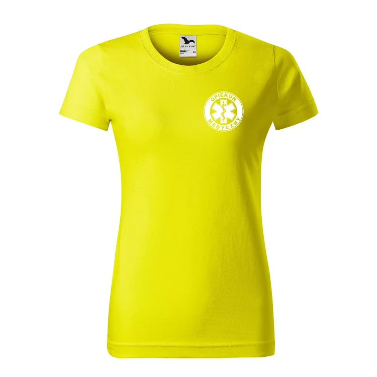 Koszulka damska BASIC 134 medyczna z krótkim rękawem z logo na sercu i plecach z nadrukiem OPIEKUN MEDYCZNY logo 160 gm² koszulka krótki rękaw WSZYSTKIE  (19).webp
